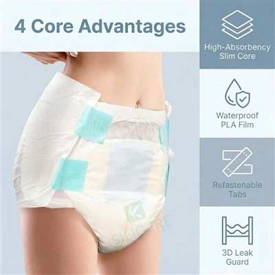 Pañal adulto de algodón orgánico desechable